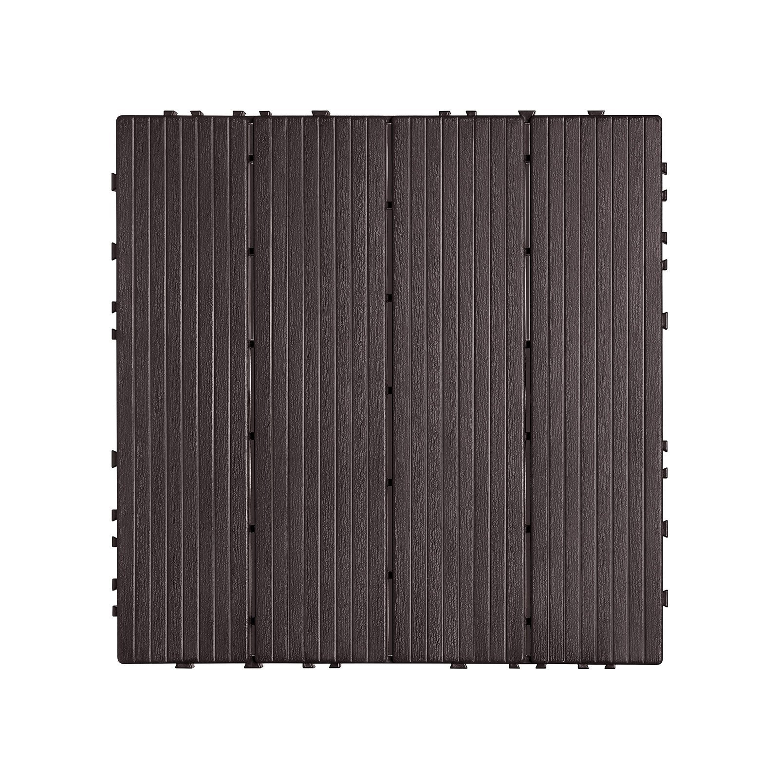 Interlocking Deck Tiles 54 Pack 12"x12" Waterproof for Porch Dark Brown V952-HDDBSL4TBTSZUY2L8V0