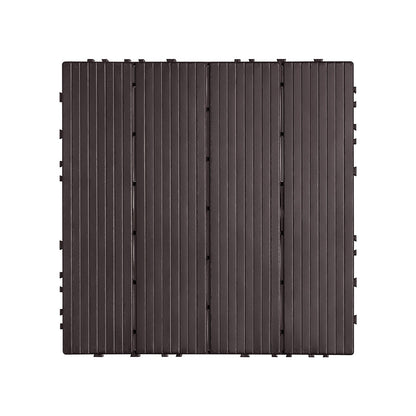 Interlocking Deck Tiles 54 Pack 12"x12" Waterproof for Porch Dark Brown V952-HDDBSL4TBTSZUY2L8V0