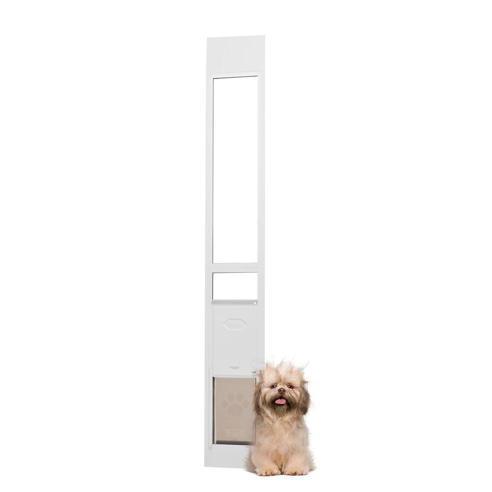 Dog Door for Sliding Glass Door, 75 7/8"-80 11/16" Adjustable Height Doggy Door for Sliding Doors, Aluminum V952-HDMGMLXCKJBLJHZS9V0