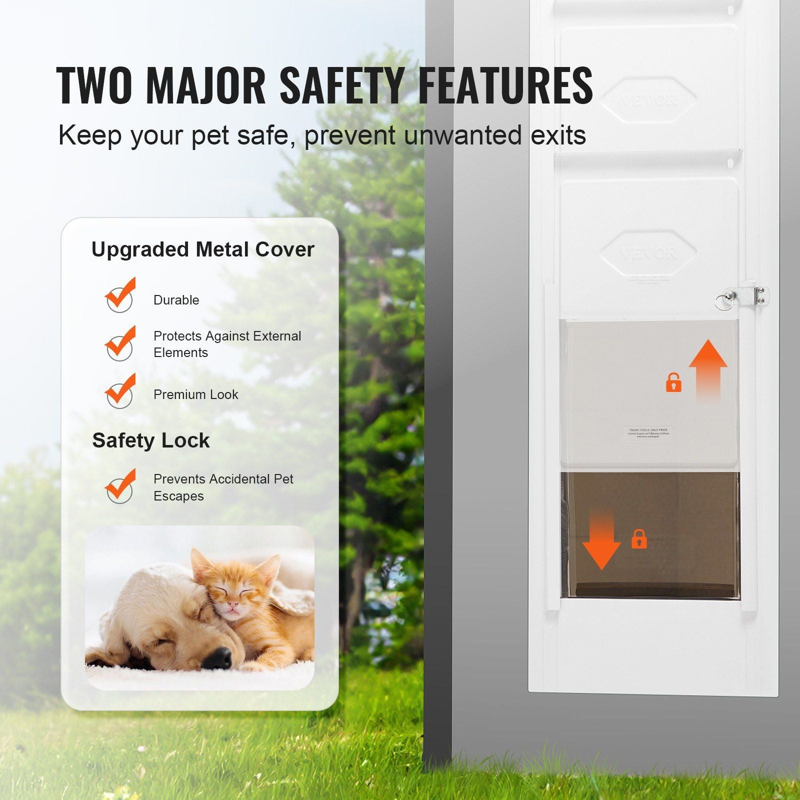 Dog Door for Sliding Glass Door, 75 7/8"-80 11/16" Adjustable Height Doggy Door for Sliding Doors, Aluminum V952-HDMGMLXCKJBLJHZS9V0