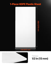 HDPE Plastic Sheet Board, 1 Pack High Density Polyethylene Sheet Plastic Panel, 610 x 1219 mm 13 mm Thick V952-HDPESLBHDPE212XD1V0
