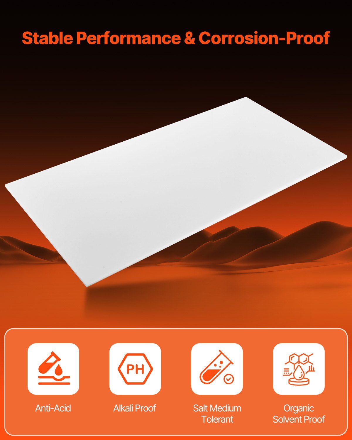 HDPE Plastic Sheet Board, 1 Pack High Density Polyethylene Sheet Plastic Panel, 610 x 1219 mm 13 mm Thick V952-HDPESLBHDPE212XD1V0