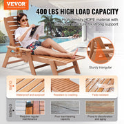 Chaise Lounge Chair, 181 kg Weight Capacity, 6 Positions Adjustable Patio Lounge Chair, Outdoor HDPE Lounge V952-HDPESLTYGDTYYCZAV001V0