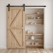 1500 mm Sliding Barn Door Hardware Kit for Single Sliding Barn Door Black V952-HDSMDGDGDM2DBQT76001V0