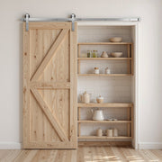 2000 mm Sliding Barn Door Hardware Kit for Single Sliding Barn Door Silver V952-HDSMDGDGDM2DHTNXT001V0