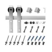 2000 mm Sliding Barn Door Hardware Kit for Single Sliding Barn Door Silver V952-HDSMDGDGDM2DHTNXT001V0