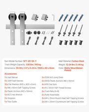 5FT Sliding Barn Door Hardware Kit, 330 LBS Weight Capacity, Compatible with 30 Inches Max Width & 1-3/8 to V952-HDSMDGDGDM2DHV9QG001V0