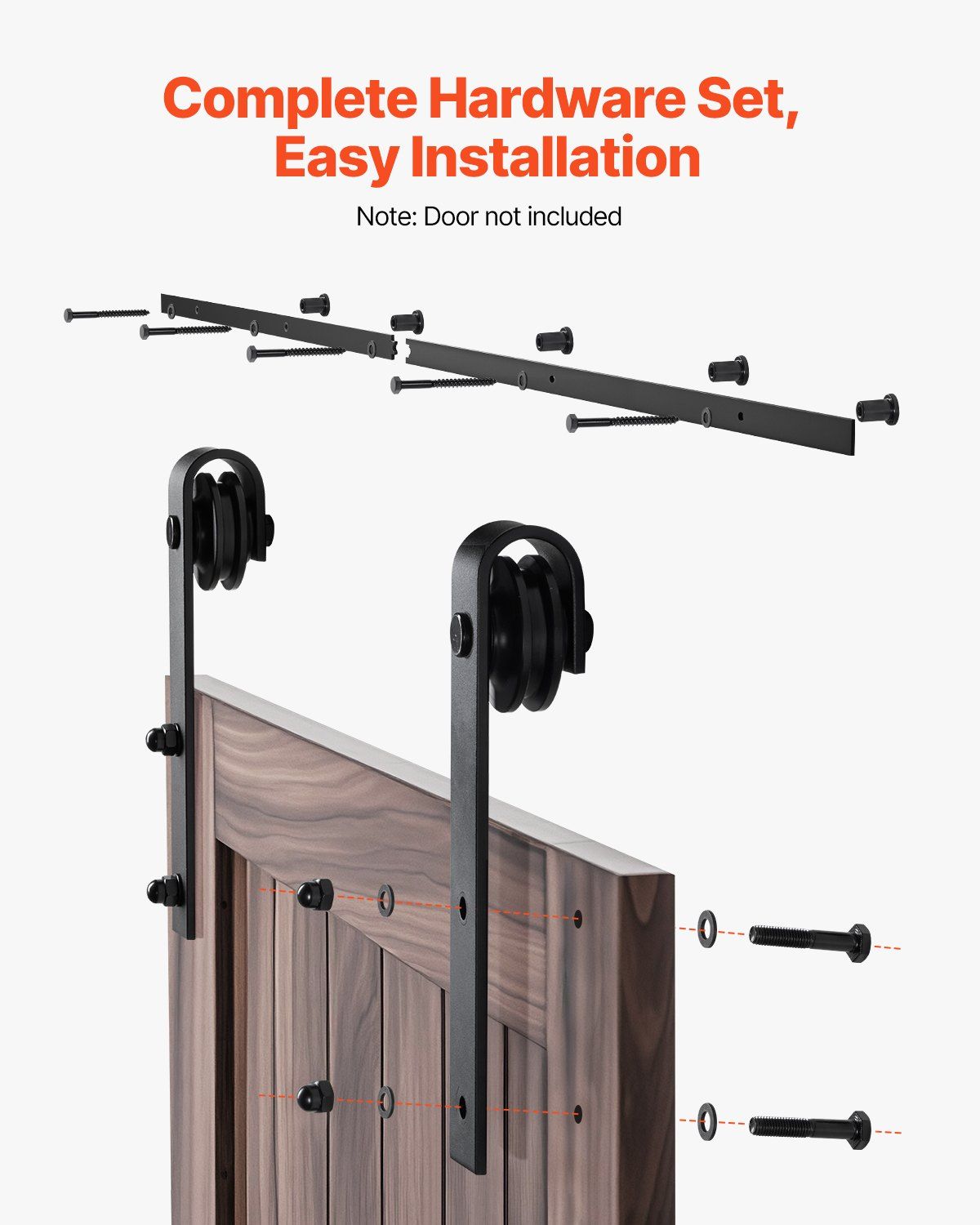 6.6FT Sliding Barn Door Hardware Kit, 330 LBS Weight Capacity, Compatible with 36-40 Inches Width & 1-3/8 to V952-HDSMDGDGDM2DO5VMP001V0