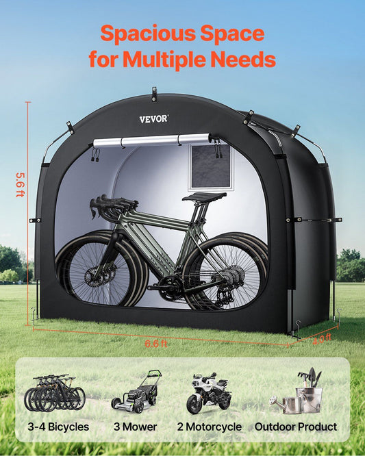 Bike Storage Tent, 3 to 4 Bikes, Outdoor Spacious Bike Storage Tent with Ventilated Window, Waterproof V952-HDZXCP56664FUISQ9V0