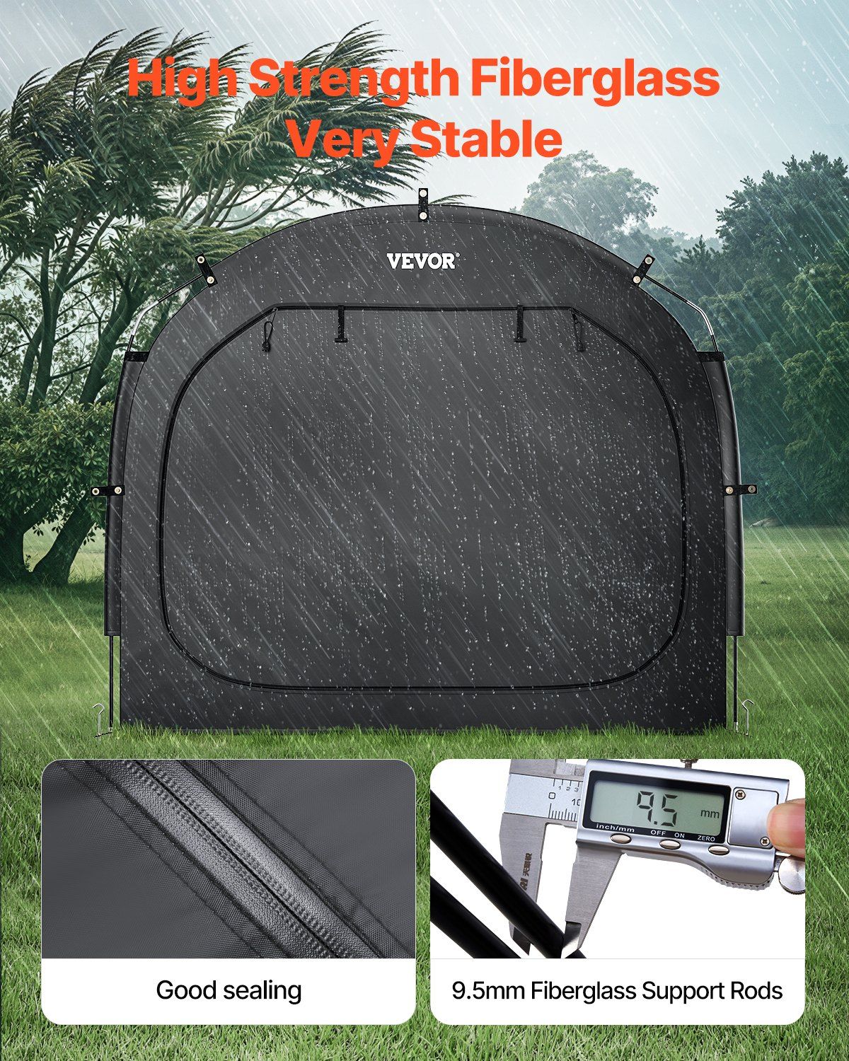 Bike Storage Tent, 3 to 4 Bikes, Outdoor Spacious Bike Storage Tent with Ventilated Window, Waterproof V952-HDZXCP56664FUISQ9V0