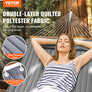 Double Quilted Fabric Hammock, 12 FT Double Hammock with Hardwood Spreader Bars, 2 Person Quilted Hammock V952-HFDCBDZJYZXCHF9R8V0