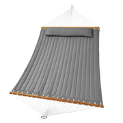 Double Quilted Fabric Hammock, 12 FT Double Hammock with Hardwood Spreader Bars, 2 Person Quilted Hammock V952-HFDCBDZJYZXCHF9R8V0
