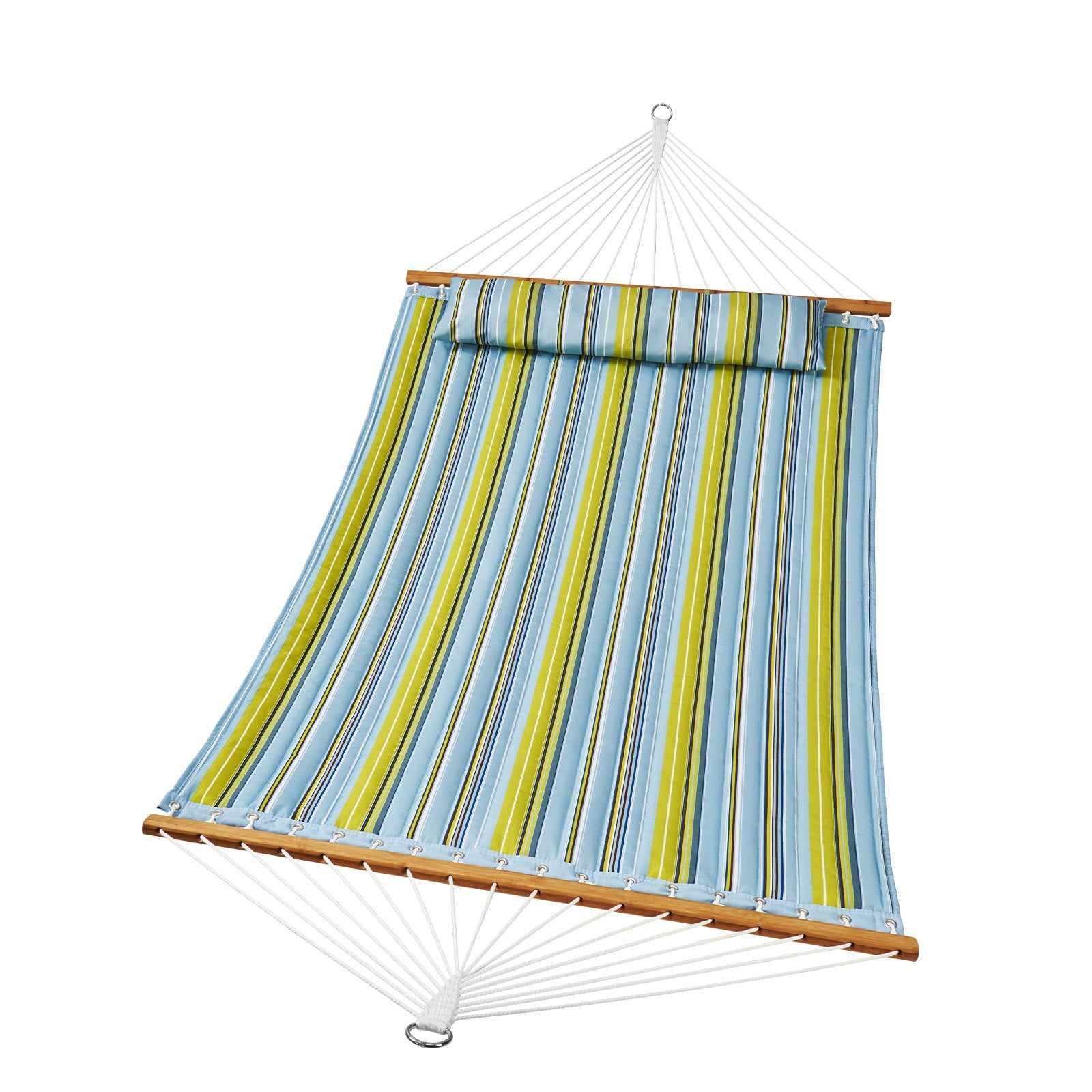 Double Quilted Fabric Hammock, 12 FT Double Hammock with Hardwood Spreader Bars, 2 Person Quilted Hammock V952-HFDCBDZJYZXT01Q05V0