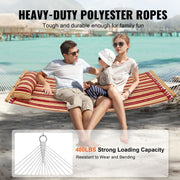 Double Quilted Fabric Hammock, 12 FT Double Hammock with Hardwood Spreader Bars, 2 Person Quilted Hammock V952-HFDCBDZJYZXT62NZ4V0