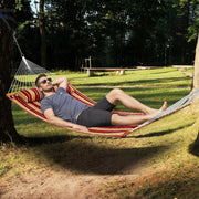 Double Quilted Fabric Hammock, 12 FT Double Hammock with Hardwood Spreader Bars, 2 Person Quilted Hammock V952-HFDCBDZJYZXT62NZ4V0