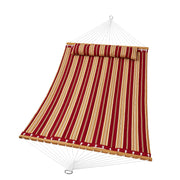 Double Quilted Fabric Hammock, 12 FT Double Hammock with Hardwood Spreader Bars, 2 Person Quilted Hammock V952-HFDCBDZJYZXT62NZ4V0