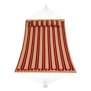 Double Quilted Fabric Hammock, 12 FT Double Hammock with Hardwood Spreader Bars, 2 Person Quilted Hammock V952-HFDCBDZJYZXT62NZ4V0