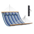 Double Quilted Fabric Hammock, 12 FT Double Hammock with Hardwood Spreader Bars, 2 Person Quilted Hammock V952-HFDCBDZJYZXT653QMV0