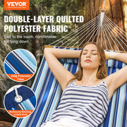Double Quilted Fabric Hammock, 12 FT Double Hammock with Hardwood Spreader Bars, 2 Person Quilted Hammock V952-HFDCBDZJYZXT653QMV0