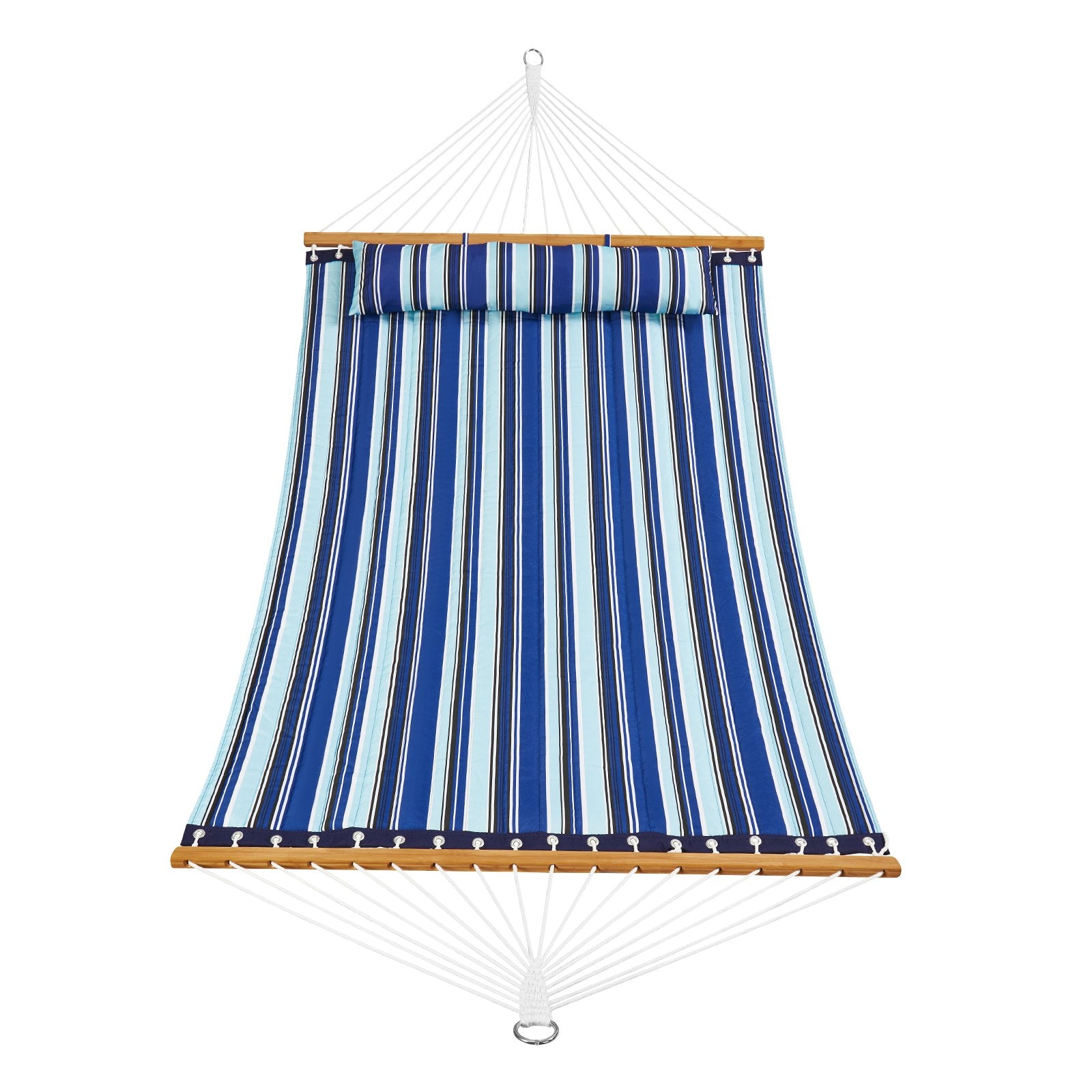 Double Quilted Fabric Hammock, 12 FT Double Hammock with Hardwood Spreader Bars, 2 Person Quilted Hammock V952-HFDCBDZJYZXT653QMV0