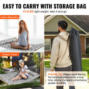 Double Quilted Fabric Hammock, 12 FT Double Hammock with Hardwood Spreader Bars, 2 Person Quilted Hammock V952-HFDCHBSXHWBD33J0JV0
