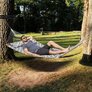 Double Quilted Fabric Hammock, 12 FT Double Hammock with Hardwood Spreader Bars, 2 Person Quilted Hammock V952-HFDCHBSXHWBD33J0JV0