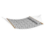 Double Quilted Fabric Hammock, 12 FT Double Hammock with Hardwood Spreader Bars, 2 Person Quilted Hammock V952-HFDCHBSXHWBD33J0JV0