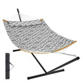 Two Person Hammock with Stand Included, Double Hammock with Curved Spreader Bar and Detachable Pillow and V952-HFDCHBSXHWTXFST1WV0