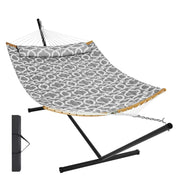 Two Person Hammock with Stand Included, Double Hammock with Curved Spreader Bar and Detachable Pillow and V952-HFDCHBSXHWTXFST1WV0
