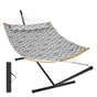 Two Person Hammock with Stand Included, Double Hammock with Curved Spreader Bar and Detachable Pillow and V952-HFDCHBSXHWTXFST1WV0