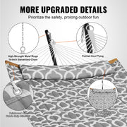 Two Person Hammock with Stand Included, Double Hammock with Curved Spreader Bar and Detachable Pillow and V952-HFDCHBSXHWTXFST1WV0