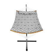 Two Person Hammock with Stand Included, Double Hammock with Curved Spreader Bar and Detachable Pillow and V952-HFDCHBSXHWTXFST1WV0