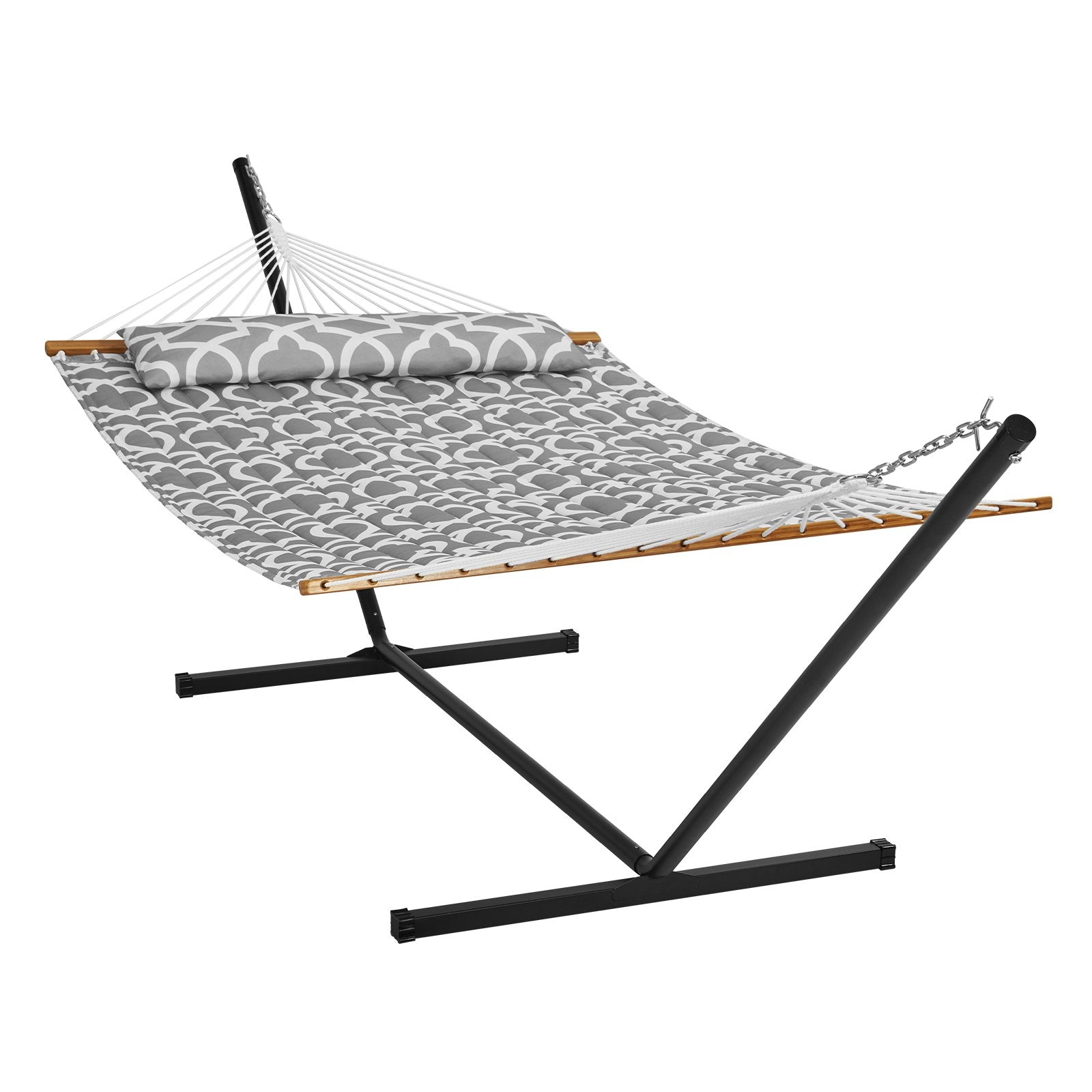 Two Person Hammock with Stand Included Heavy Duty 480lb Capacity, Double Hammock with 12 FT Steel Stand and V952-HFDCHBSXHWTXK34ZTV0
