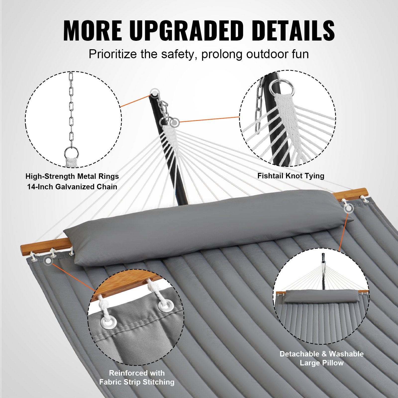 Double Quilted Fabric Hammock Two Person Hammock with Stand 480lb Capacity V952-HFDCHSCSTXYZG0K4NV0