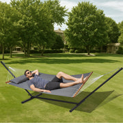 Double Quilted Fabric Hammock Two Person Hammock with Stand 480lb Capacity V952-HFDCHSCSTXYZG0K4NV0