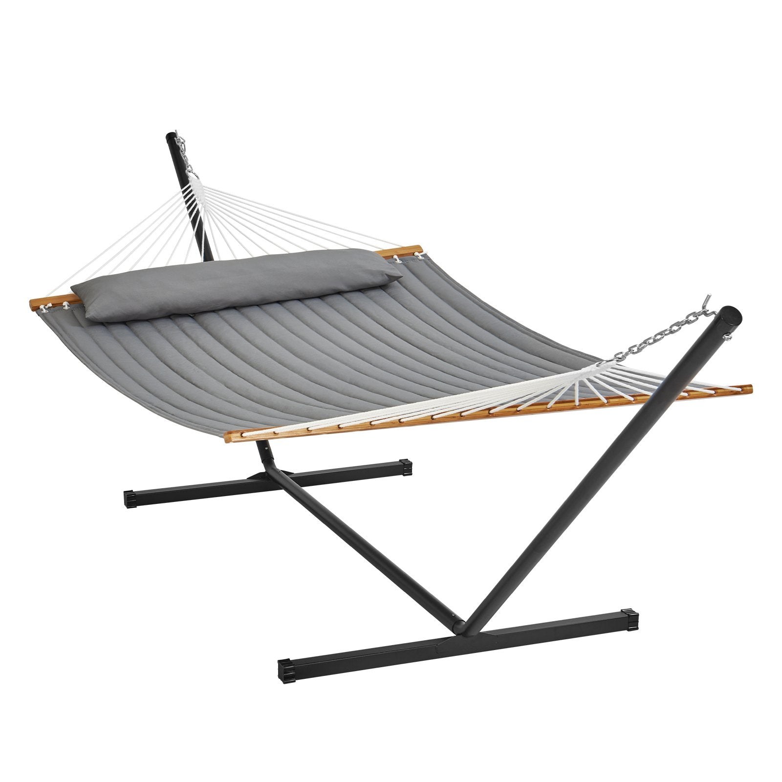 Double Quilted Fabric Hammock Two Person Hammock with Stand 480lb Capacity V952-HFDCHSCSTXYZG0K4NV0