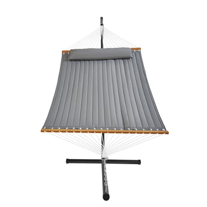 Double Quilted Fabric Hammock Two Person Hammock with Stand 480lb Capacity V952-HFDCHSCSTXYZG0K4NV0