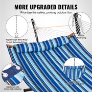 Two Person Hammock with Stand Included, Double Hammock with Curved Spreader Bar and Detachable Pillow and V952-HFDCLBSTWTXHK0YP9V0