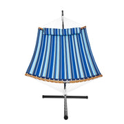 Two Person Hammock with Stand Included, Double Hammock with Curved Spreader Bar and Detachable Pillow and V952-HFDCLBSTWTXHK0YP9V0