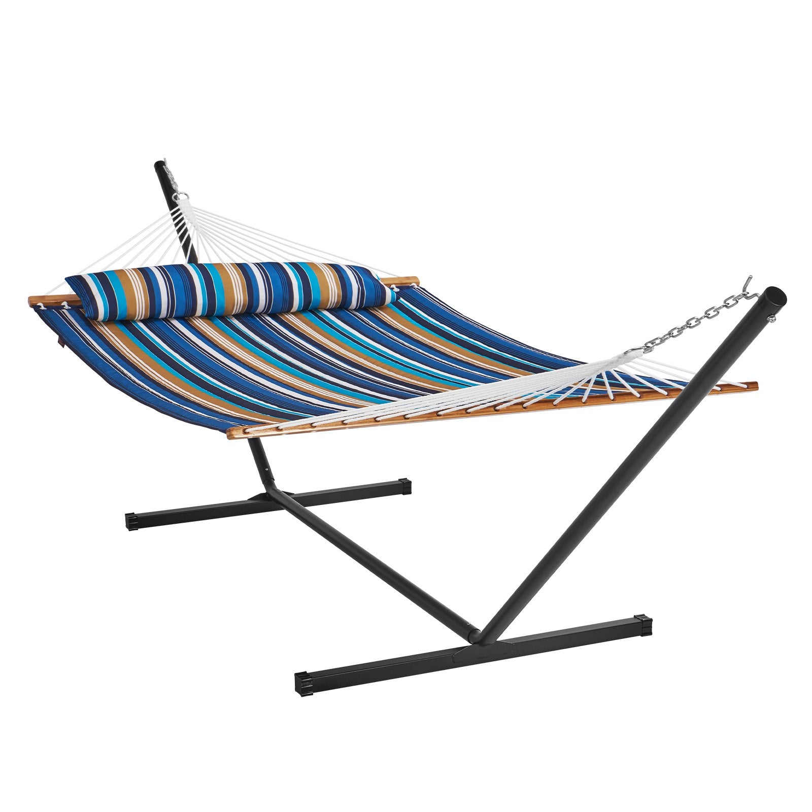 Double Quilted Fabric Hammock Two Person Hammock with Stand 480lb Capacity V952-HFDCLQSXTWTX79EXQV0