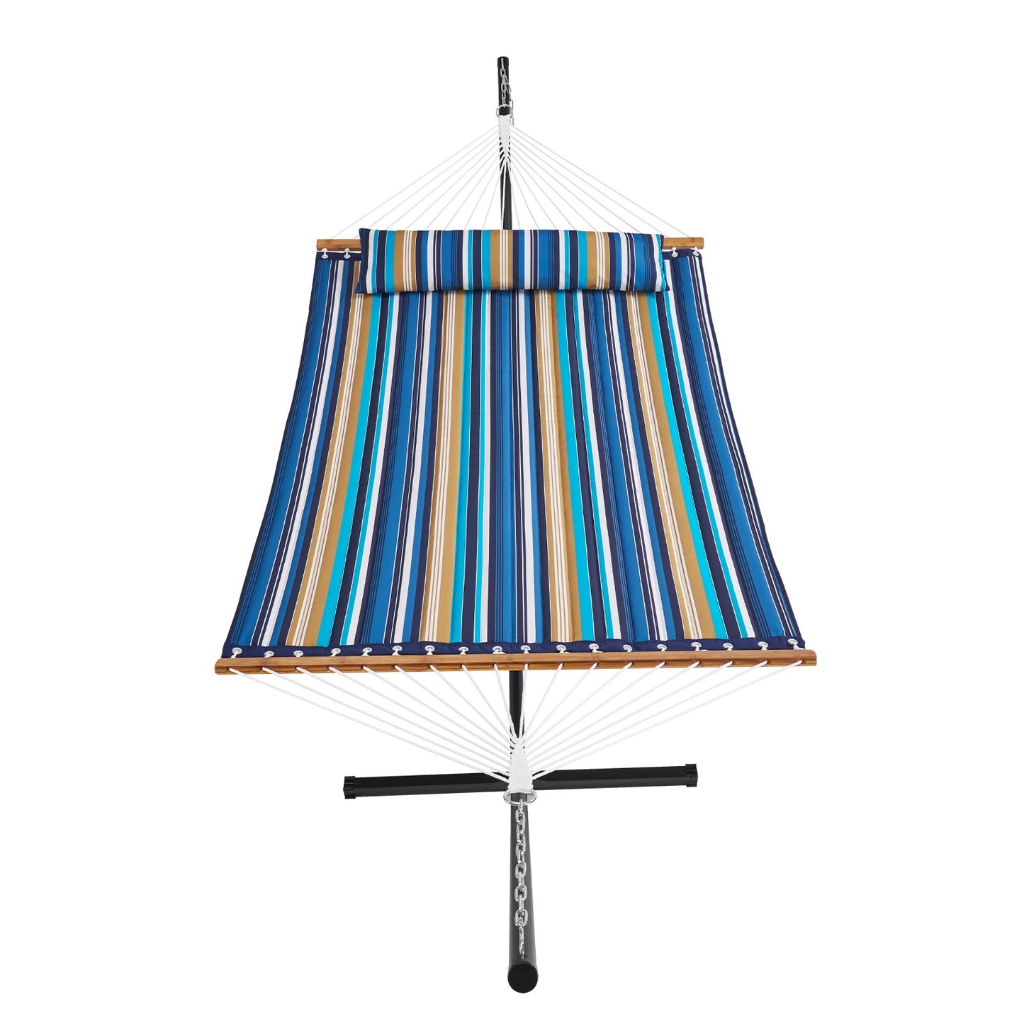 Double Quilted Fabric Hammock Two Person Hammock with Stand 480lb Capacity V952-HFDCLQSXTWTX79EXQV0