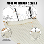 Two Person Hammock with Stand Included, Double Hammock with Curved Spreader Bar and Detachable Pillow and V952-HFDCMBSCSTXHSCU1GV0