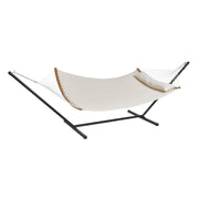 Two Person Hammock with Stand Included, Double Hammock with Curved Spreader Bar and Detachable Pillow and V952-HFDCMBSCSTXHSCU1GV0