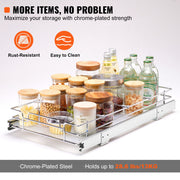 Pull Out Cabinet Under Sink Organizer 11 x 21 Inch Wire Drawer Basket V952-HG111W21D315HPXRLV0