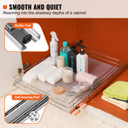 18.5"Wx21"Dx3.5"H Pull Out Cabinet Organizer, Heavy Duty Slide Out Pantry Shelves, Steel Roll Out Drawers, V952-HG117W21D315HVZFIV0