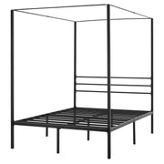 Full Size Canopy Bed Frame, Metal Canopy Bed with Four Posters Design, Heavy Duty Steel Slats Support, V952-HGCJSFGFULLHSXSHO001V0