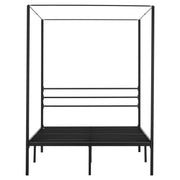 Full Size Canopy Bed Frame, Metal Canopy Bed with Four Posters Design, Heavy Duty Steel Slats Support, V952-HGCJSFGFULLHSXSHO001V0