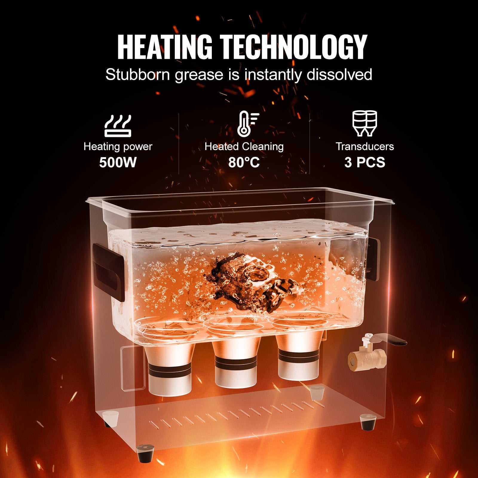 6L Ultra Sonic Cleaner, 180W Digital Ultrasonic Cleaning Machine with Gentle Mode & Upgraded Degassing, 40kHz V952-HGKCSBQXJ6LAHTSPMV3