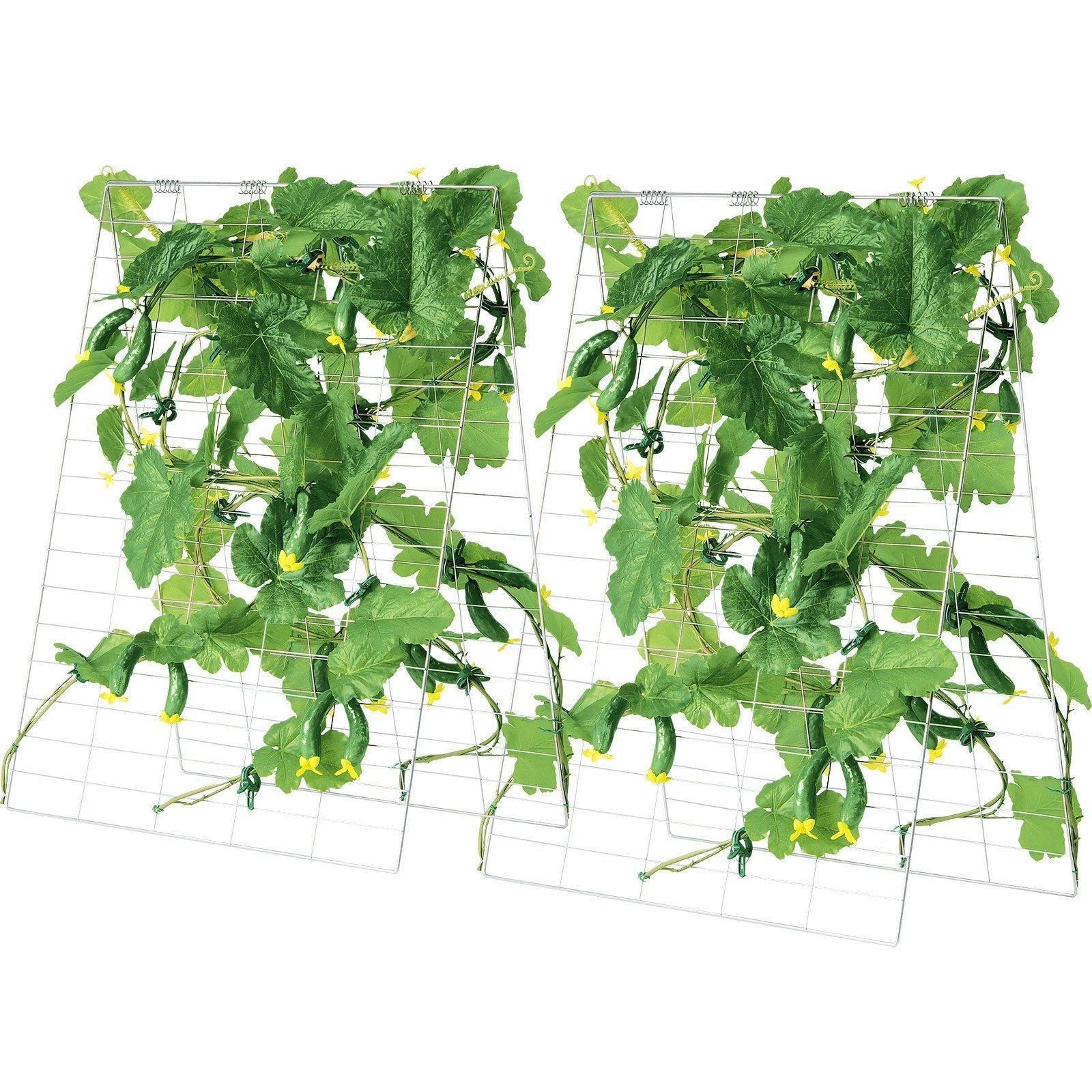 Cucumber Trellis for Climbing Plants, 35" x 55" Foldable Cucumber Trellis Set with Plant Clips, Metal Garden V952-HGPJTXCZAXJ3JGFLUV0