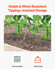 Cucumber Trellis for Climbing Plants, 35" x 55" Foldable Cucumber Trellis Set with Plant Clips, Metal Garden V952-HGPJTXCZAXJ3JGFLUV0